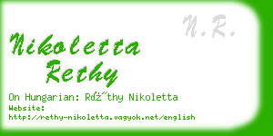 nikoletta rethy business card